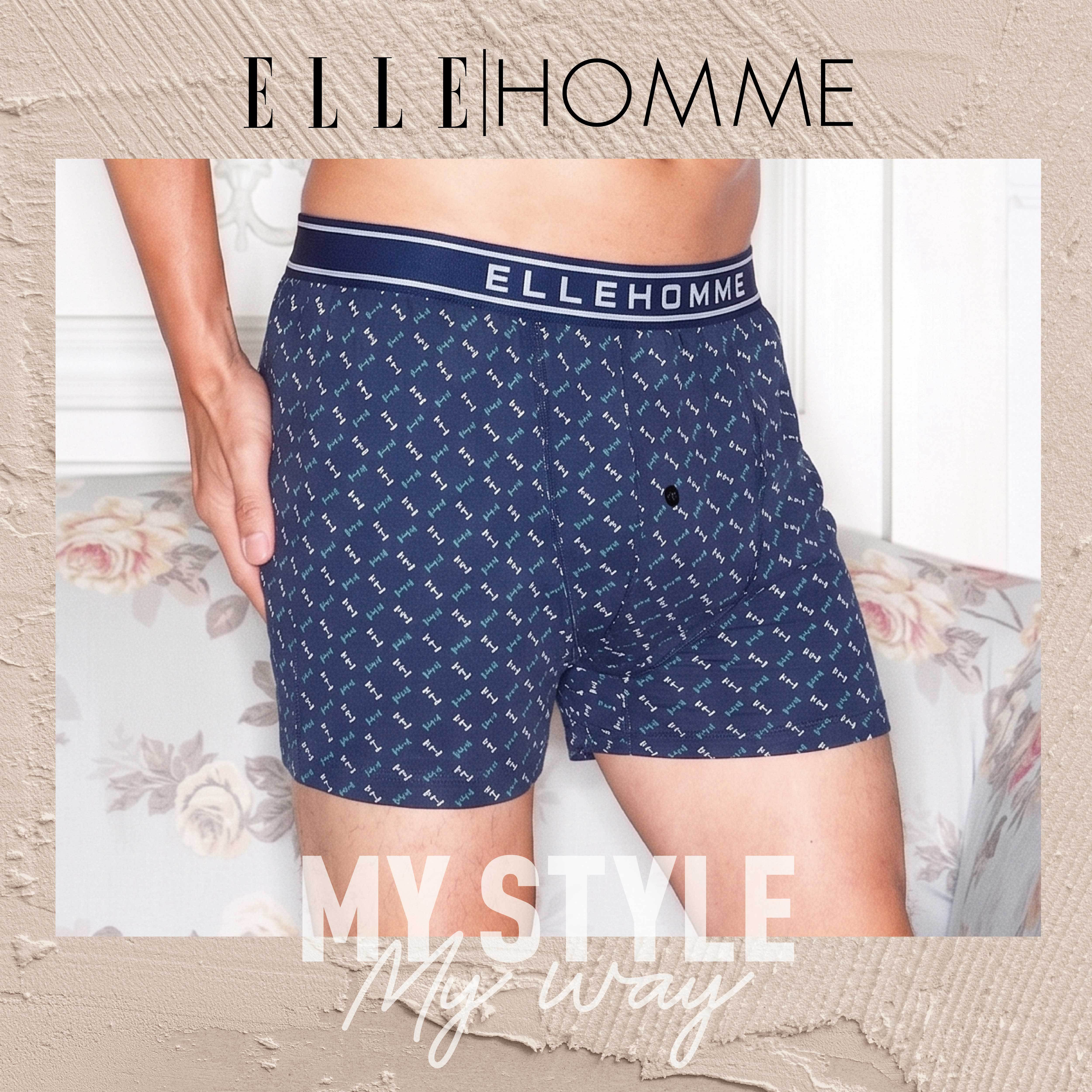 【ELLE HOMME】天然棉平口褲